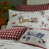 Cotswolds Christmas Printed Reversible Duvet Cover Set Cream/Burgundy - image 3