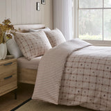 Cottage Check Natural 100% Cotton Duvet Cover Set - main product image