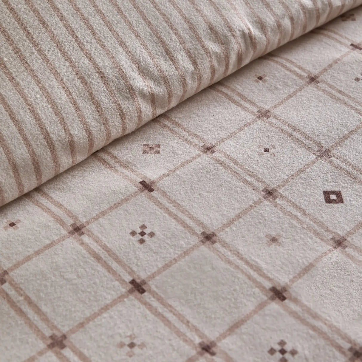 Cottage Check Natural 100% Cotton Duvet Cover Set - product image 3