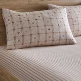 Cottage Stripe Natural 100% Cotton 28cm Deep Fitted Sheet - main product image