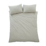 Pineapple Elephant Cotton Rich Woven Stripe Duvet Cover Set with Pillowcase Grey