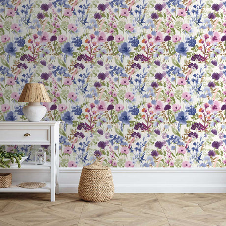 Catherine Lansfield Countryside Floral Wallpaper Blue