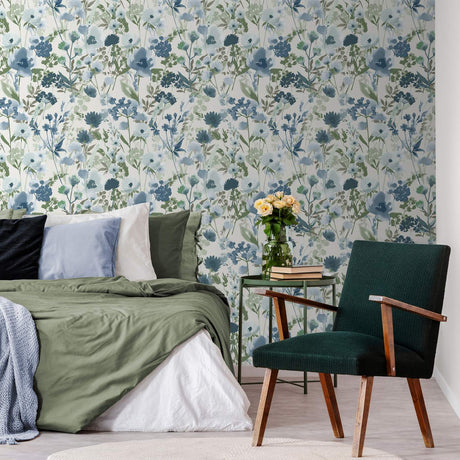 Catherine Lansfield Countryside Floral Wallpaper Blue