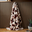 Cow Print Faux Fur Natural Bedspread 150 x 200cm - main product image