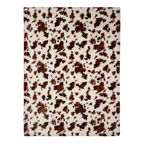 Cow Print Faux Fur Natural Bedspread 150 x 200cm - product image 2