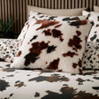Cow Print Faux Fur Natural Cushion 43 x 43cm - main product image