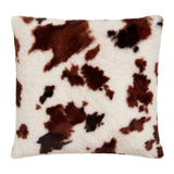 Cow Print Faux Fur Natural Cushion 43 x 43cm - product image 2