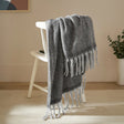 Cozy Woven Tasselled Throw Charcoal 140 x 180cm - image 1