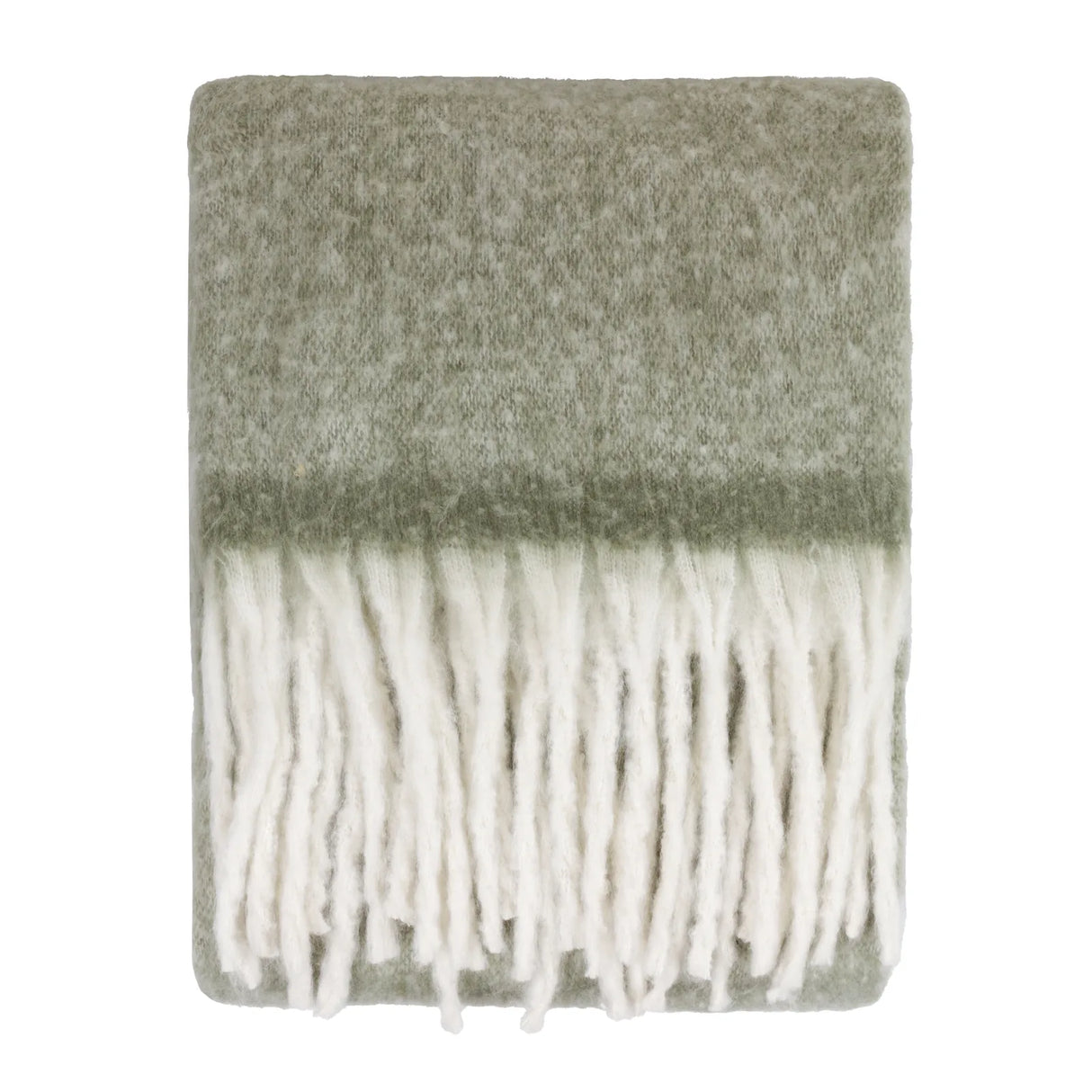 Cozy Woven Tasselled Throw Green 140 x 180cm - image 2