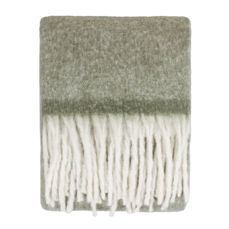 Cozy Woven Tasselled Throw Green 140 x 180cm - image 2
