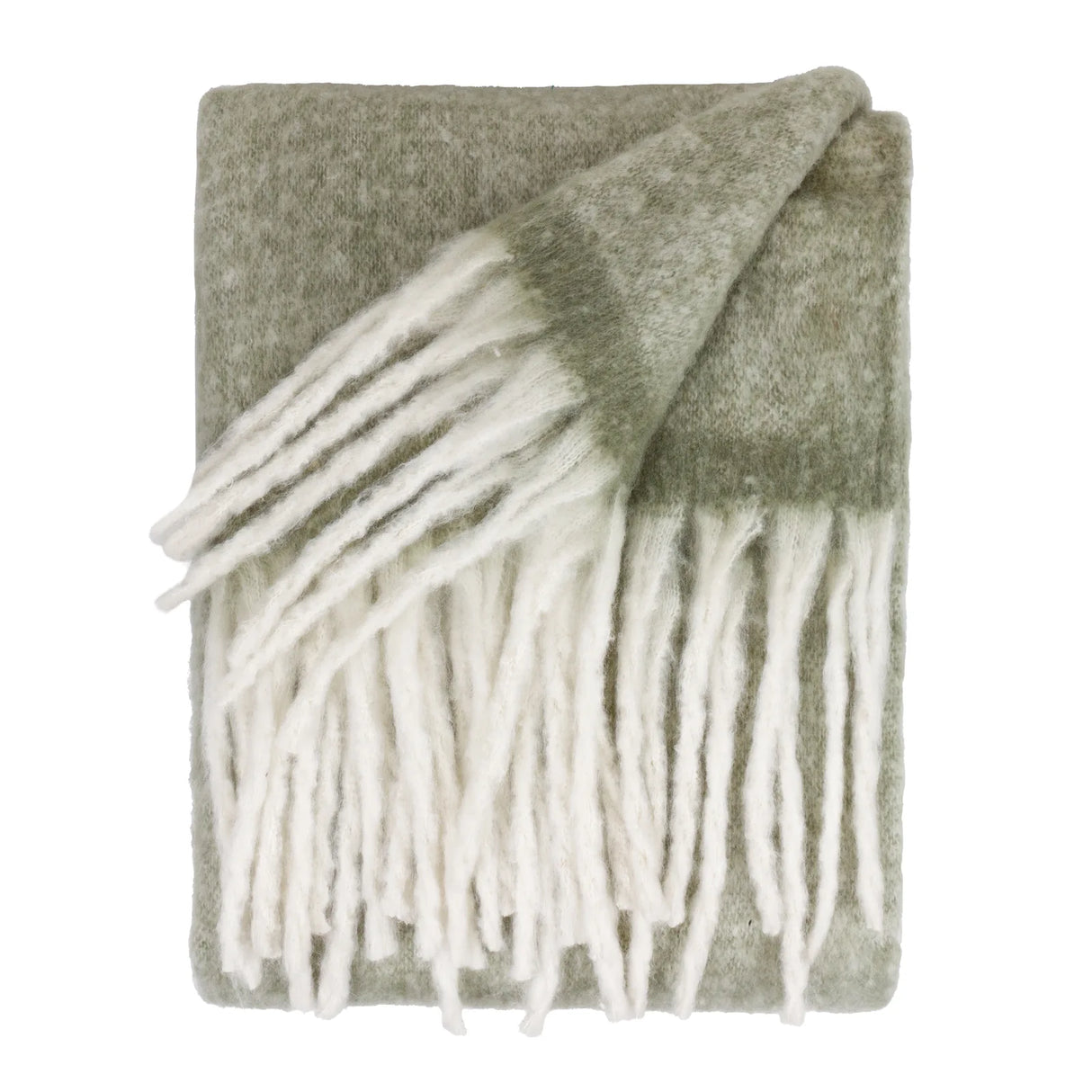 Cozy Woven Tasselled Throw Green 140 x 180cm - image 3