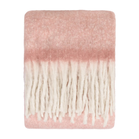 Cozy Woven Tasselled Throw Pink 140 x 180cm - image 2