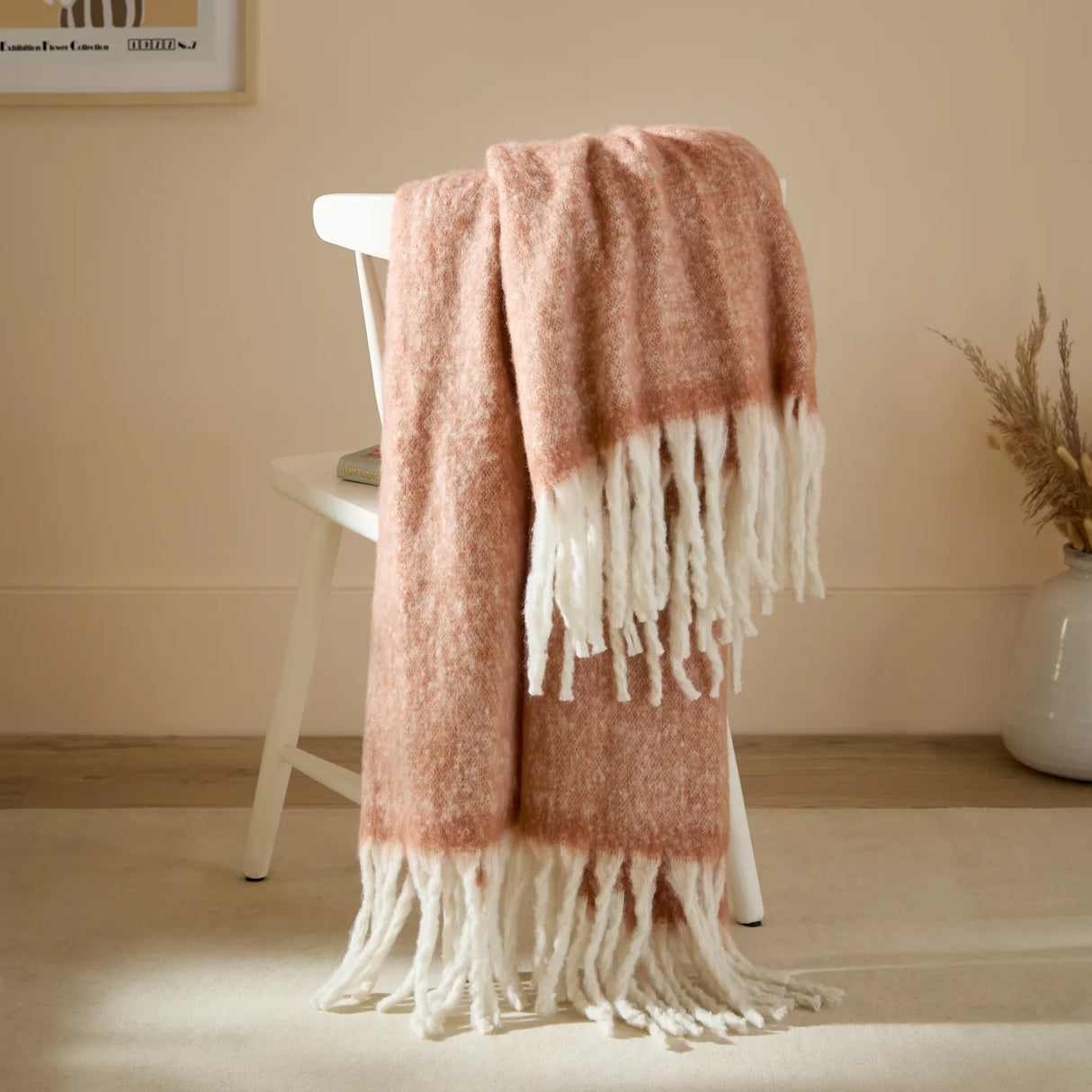 Cozy Woven Tasselled Throw Rust 140 x 180cm - image 1