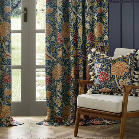 Cray Indigo / Berry Velvet Thermal Blackout Dimout Pencil Pleat Curtains - additional product view 3