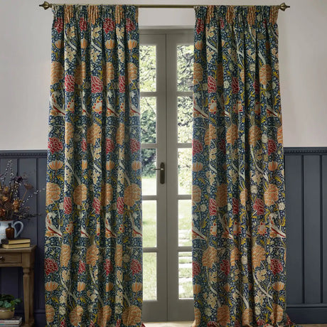 Cray Indigo / Berry Velvet Thermal Blackout Dimout Pencil Pleat Curtains - additional product view 6