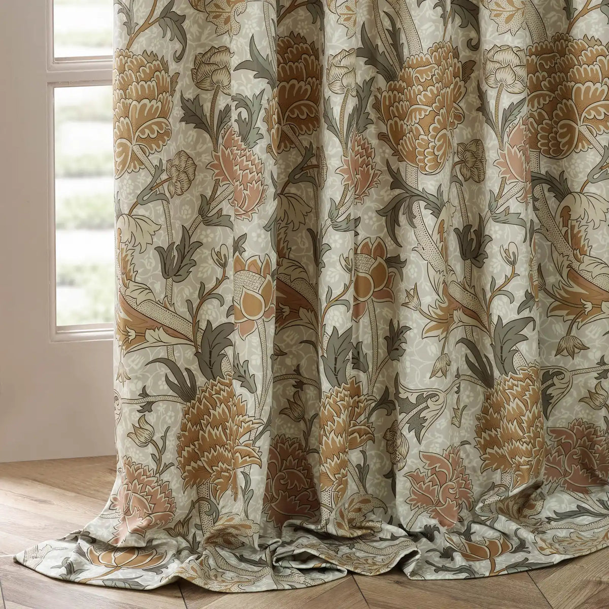 Cray Stone / Clay Velvet Thermal Blackout Dimout Pencil Pleat Curtains - additional product view 4