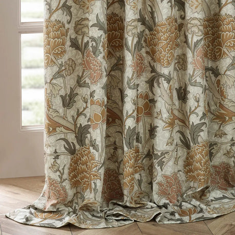Cray Stone / Clay Velvet Thermal Blackout Dimout Pencil Pleat Curtains - additional product view 4