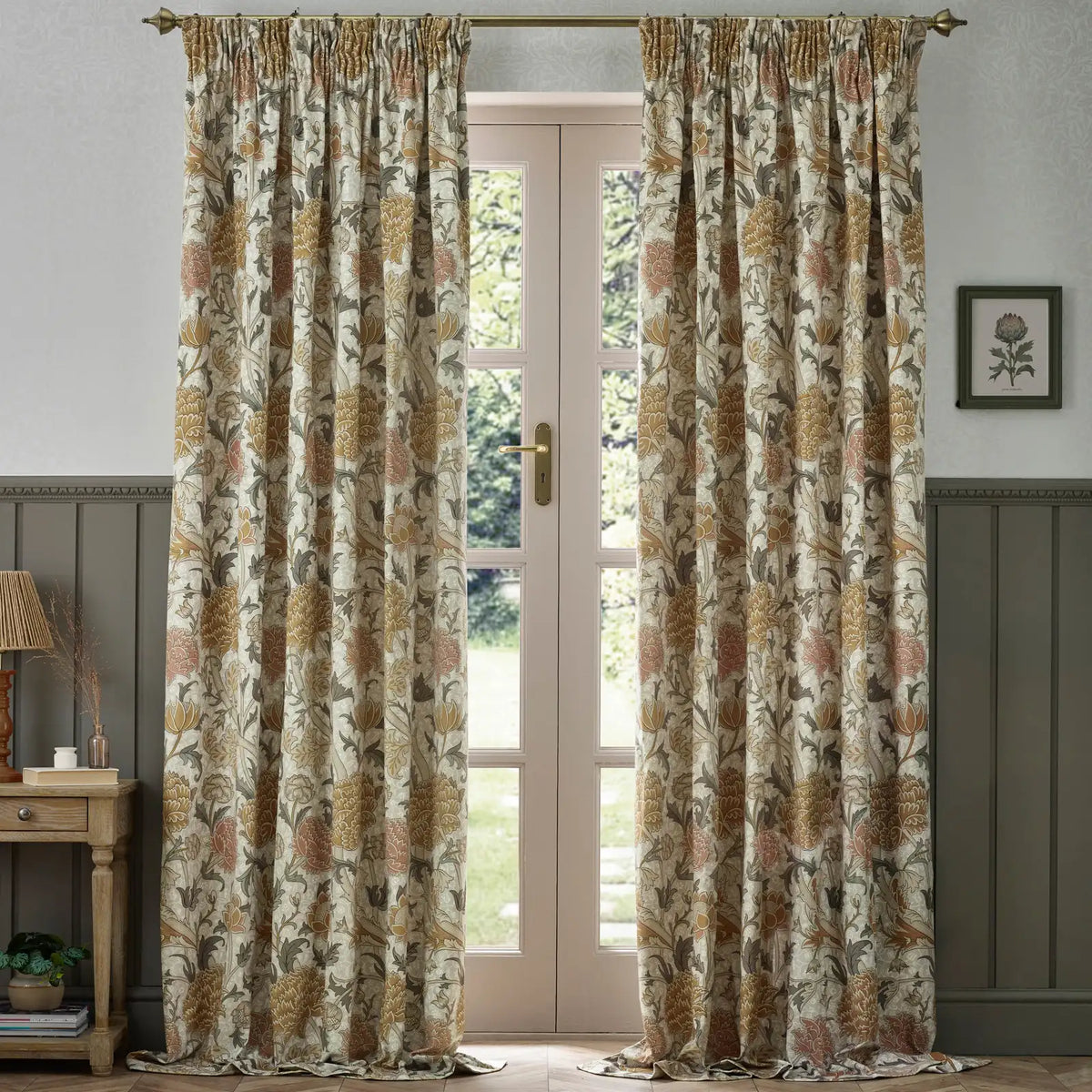 Cray Stone / Clay Velvet Thermal Blackout Dimout Pencil Pleat Curtains - additional product view 6