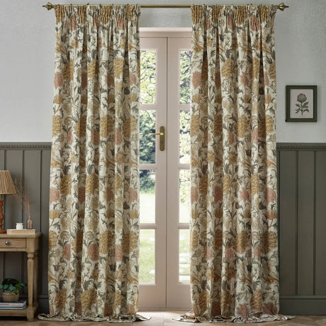 Cray Stone / Clay Velvet Thermal Blackout Dimout Pencil Pleat Curtains - additional product view 6
