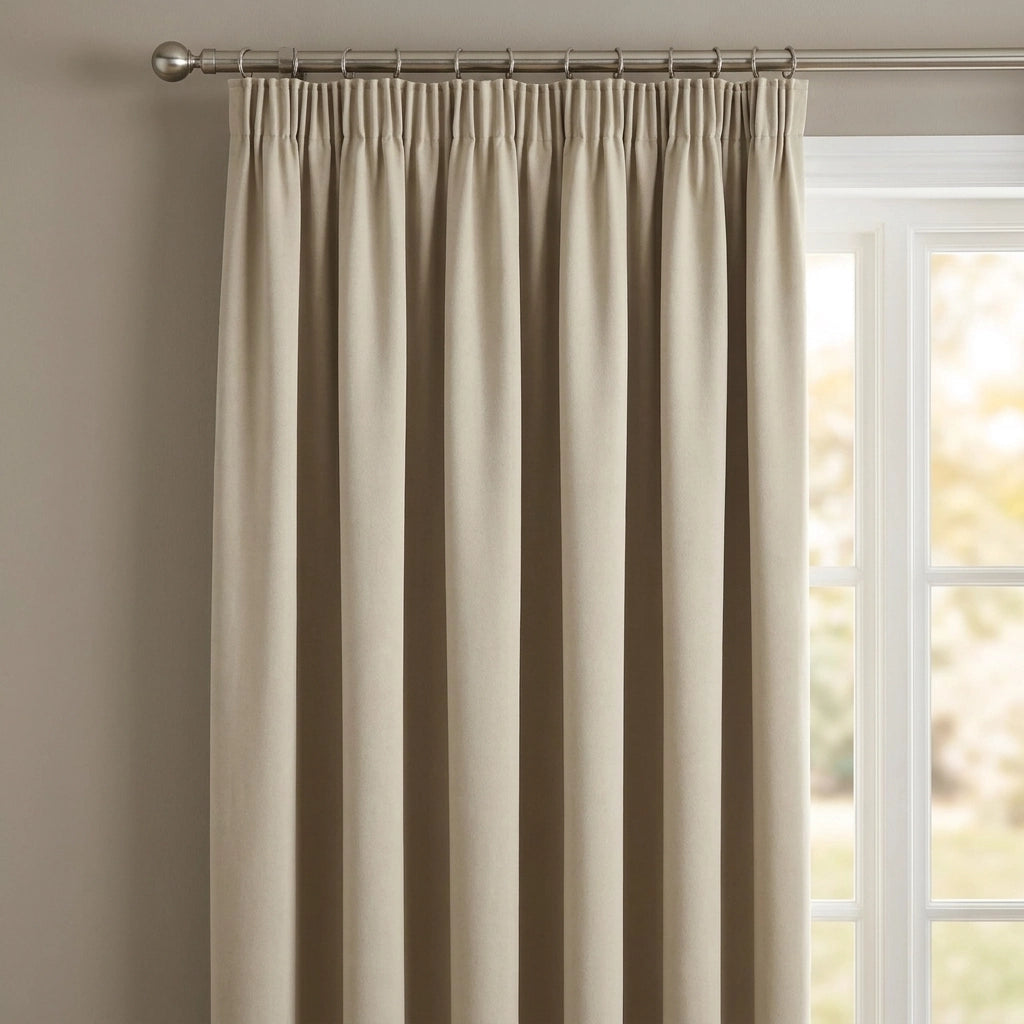 100% Blackout Tape Top Pencil Pleat Curtains 8
