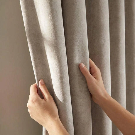 Oxford Velvet Blackout Tape Top Pencil Pleat Curtains 3