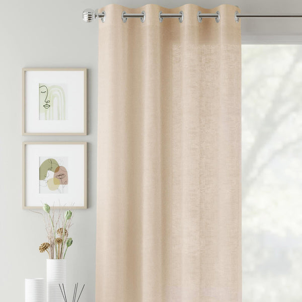 Crete Eyelet Voile Curtain Panel Natural - Ideal