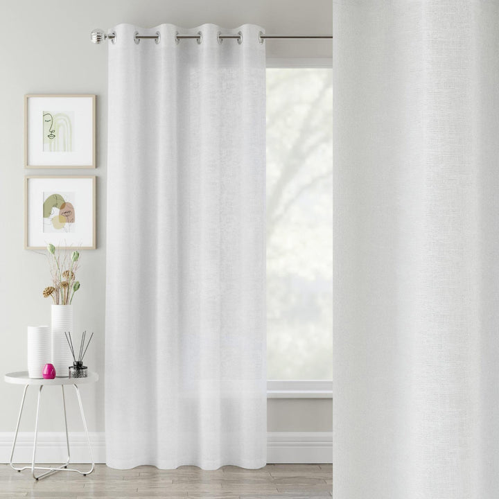 Crete Eyelet Voile Curtain Panel White - Ideal
