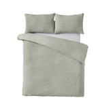 Catherine Lansfield Crinkle Seersucker Duvet Cover Set with Pillowcase Green
