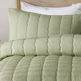 Crinkle Wave Green Easy Care Duvet Cover Set - product image 2