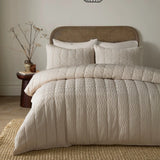 Crinkle Wave Natural Easy Care Duvet Cover Set - main product image