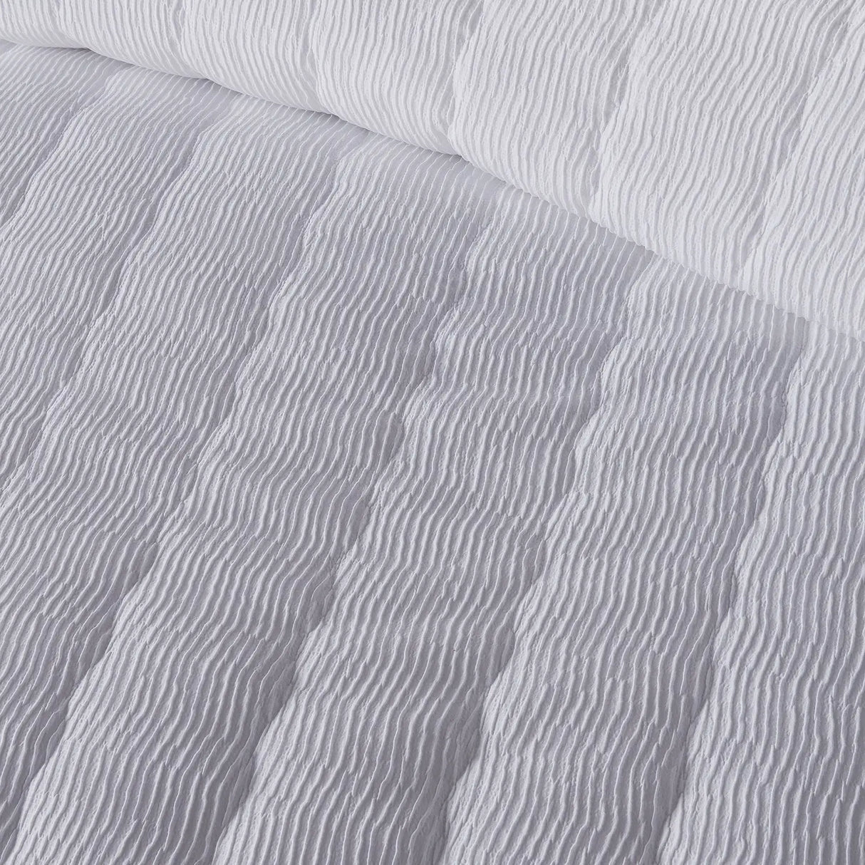 Crinkle Wave White Easy Care Duvet Cover Set - product image 3