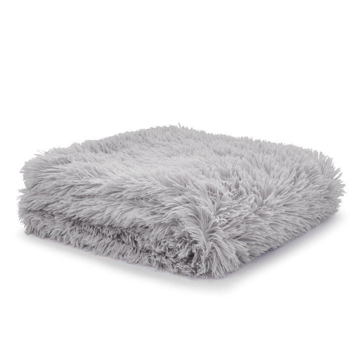 Cuddly Deep Pile Family Size Throw Silver - Ideal