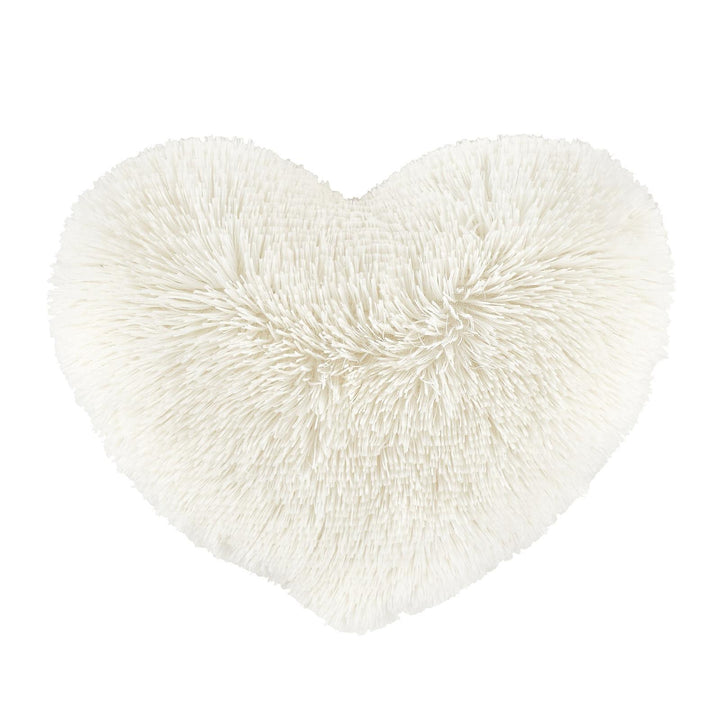 Cuddly Heart Deep Pile Shaped Cushion Cream - Ideal