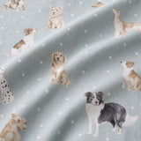 Macro close-up of the polycotton fabric on the Cute Dogs Polycotton Duvet Cover Set