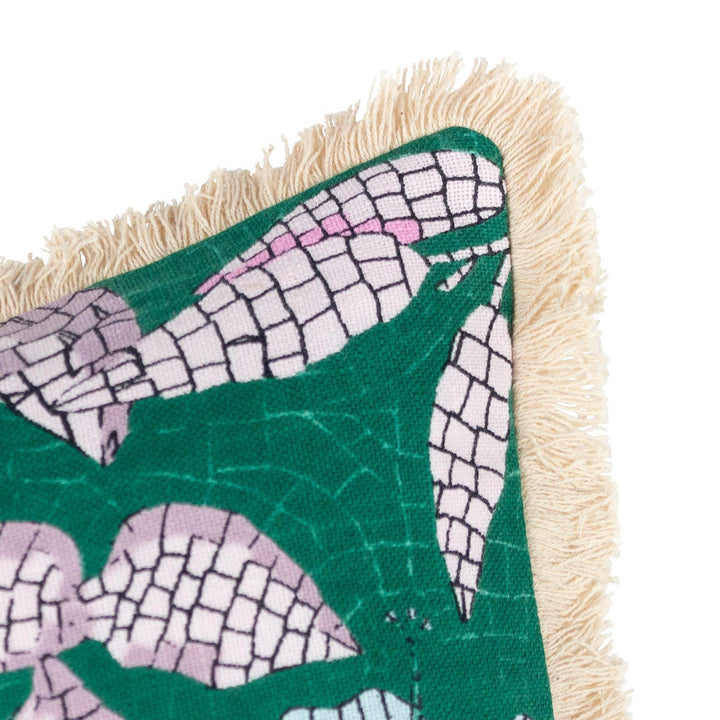 Cypressa Floral Mosaic Teal Cushion Cover 20" x 20" - Ideal
