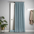 Velvet Chenille Tape Top Door Curtain - Teal