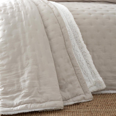 Cosy Nori Sherpa Bedspread 220cm x 230cm by Catherine Lansfield
