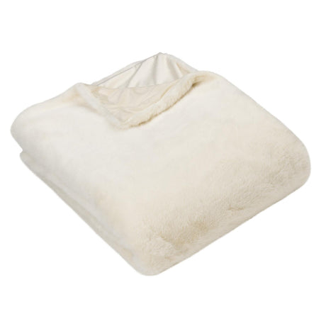 Stanza Faux Fur Throw Blanket 130cm x 180cm by Paoletti