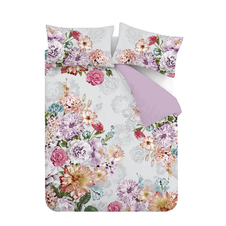 Amaranth Floral Cotton Sateen Duvet Cover Set