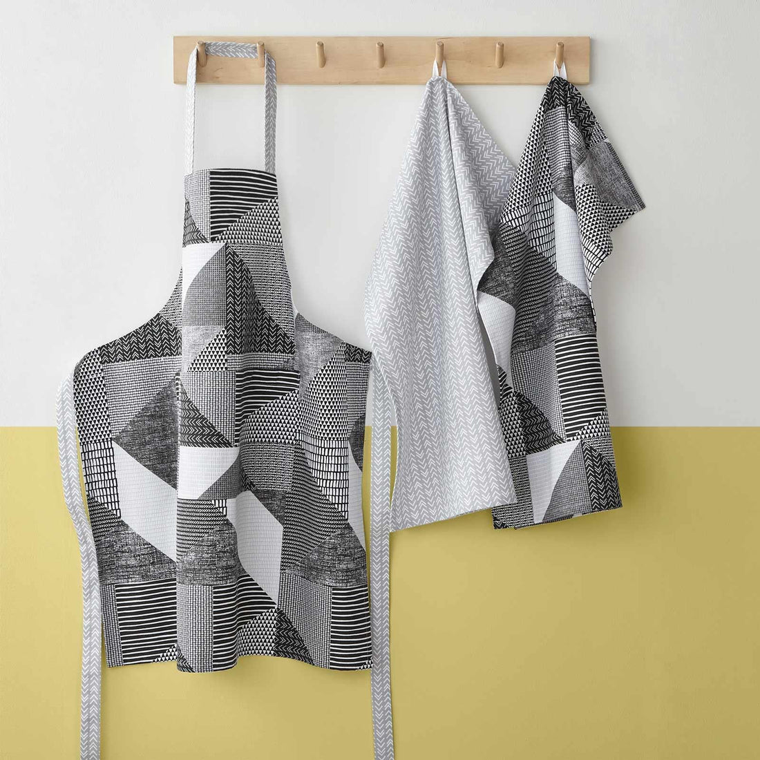 Catherine Lansfield Larsson Geo Geometric Grey Cotton Apron