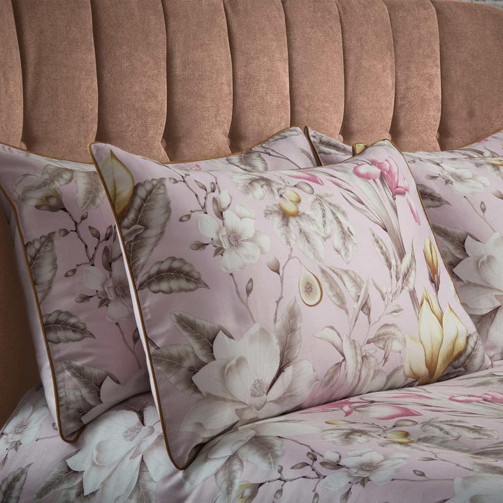 Lavish Floral Blush Cotton Sateen Pillowcase Pair - Ideal