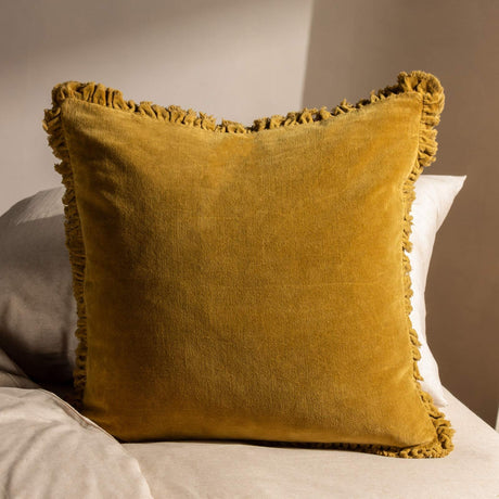 Bertie Washed Cotton Velvet Cushion Cover 18" x 18" (45cm x 45cm) by Yard
