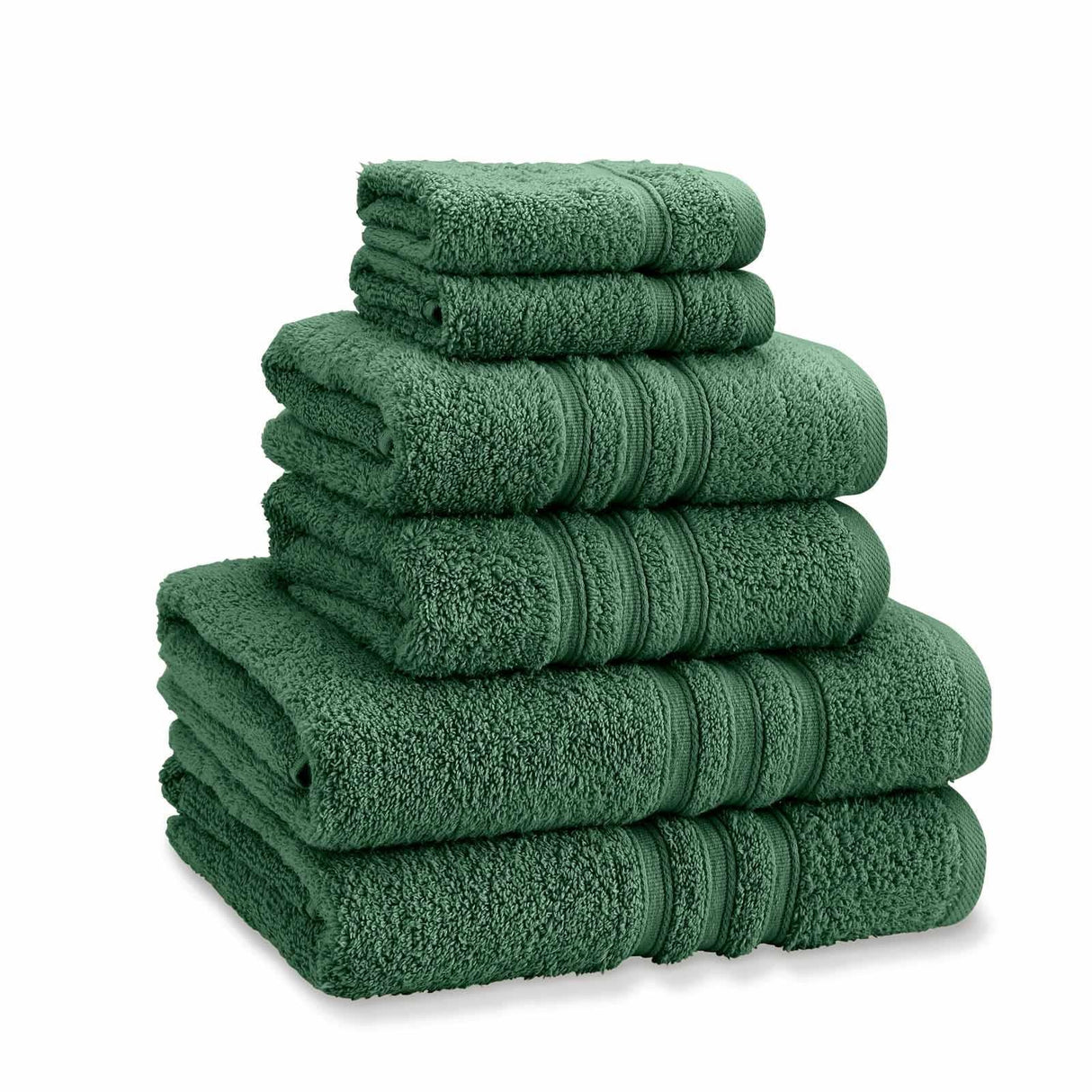 Catherine Lansfield Zero Twist 6 Piece Cotton Towel Bale Set 500GSM - Dark Green