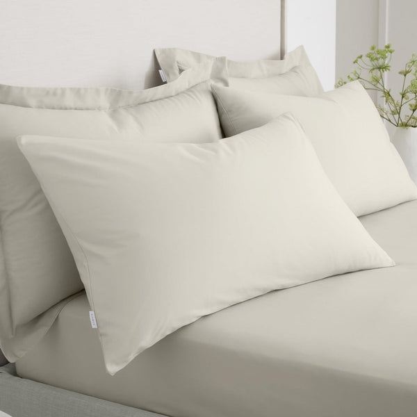 200TC Cotton Percale Pillowcases Natural