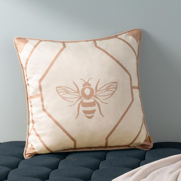 Bee Deco Geometric Cushion Cover Champagne