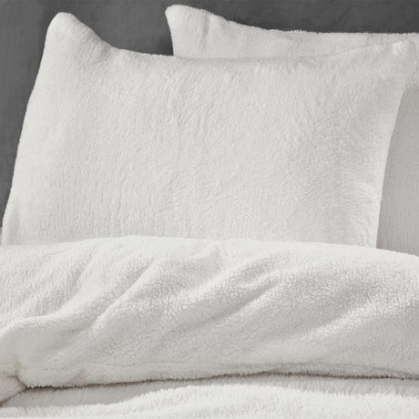 Sherpa Teddy Fleece Cream Duvet Cover Set