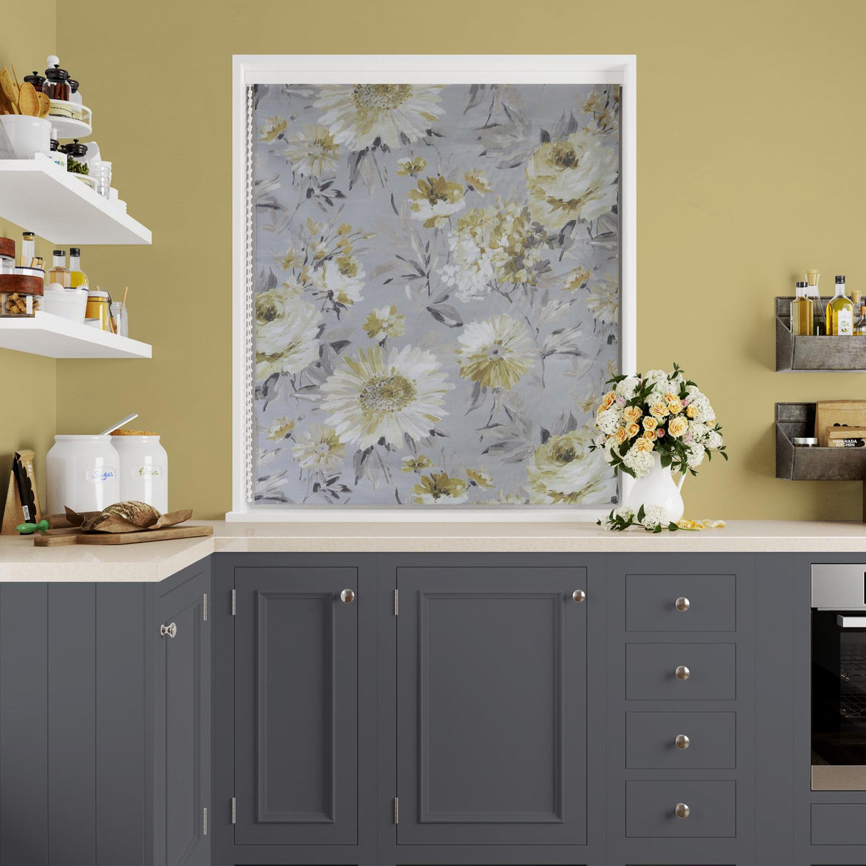 Kolka Grey Made To Measure Roman Blind by Style Furnishings