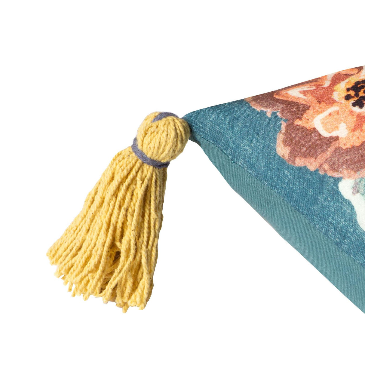 Traloa Floral Tasselled Cushion Cover 12" x 20" by Wylder