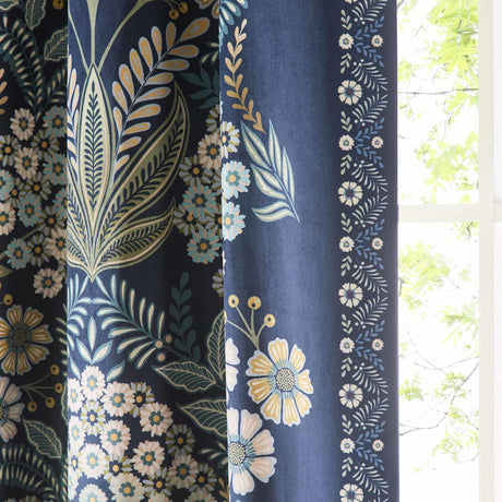 Appletree Heritage Evelina Velvet Floral Ready Made Eyelet Curtains 4