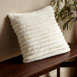 Catherine Lansfield Cosy Ribbed Filled Cushion 45cm x 45cm - Cream